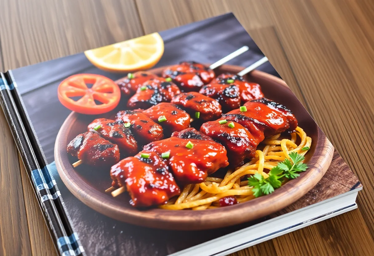 Book cover featuring a rich and spicy Urfa kebab platter.