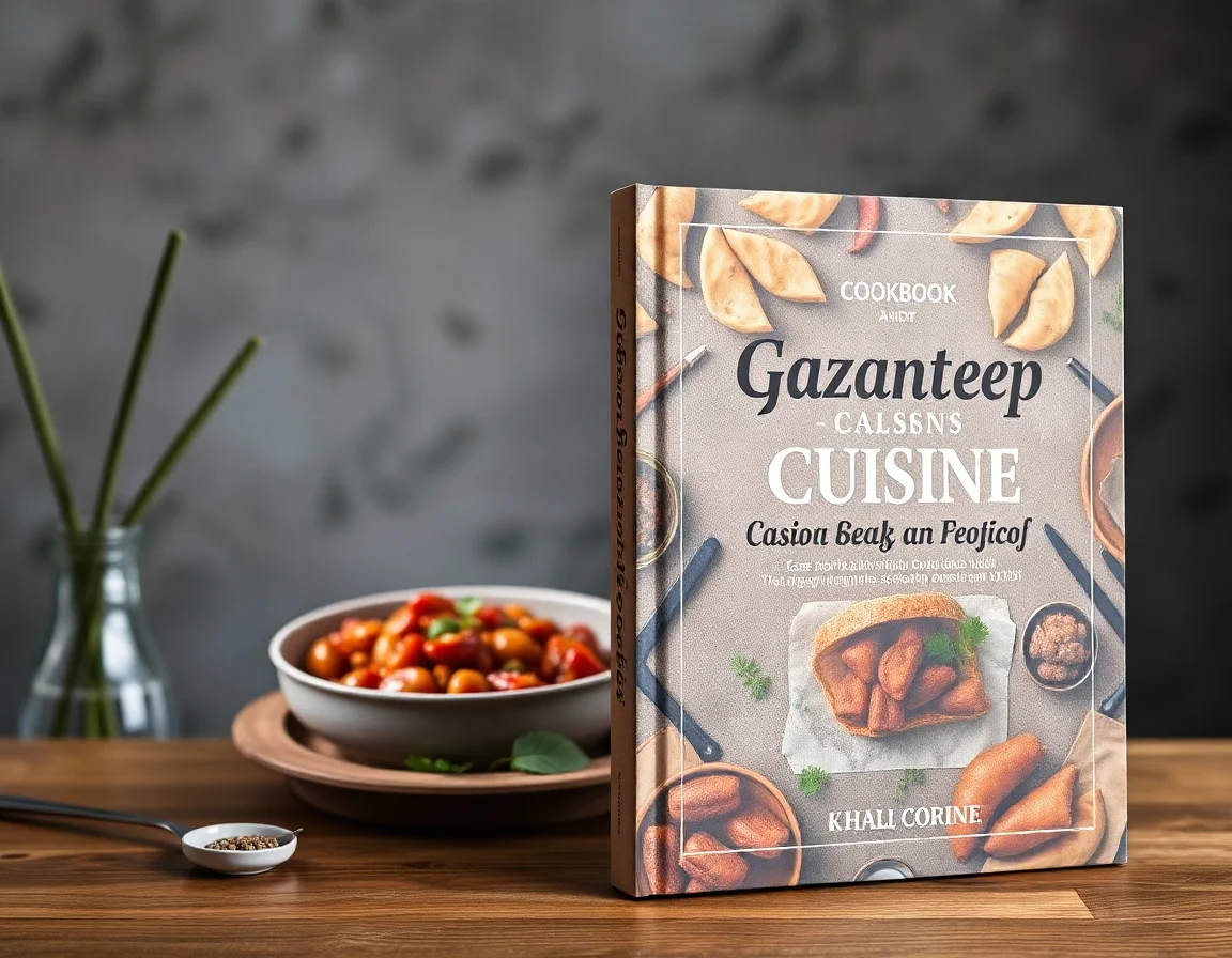Book cover for a cookbook about Gaziantep cuisine.