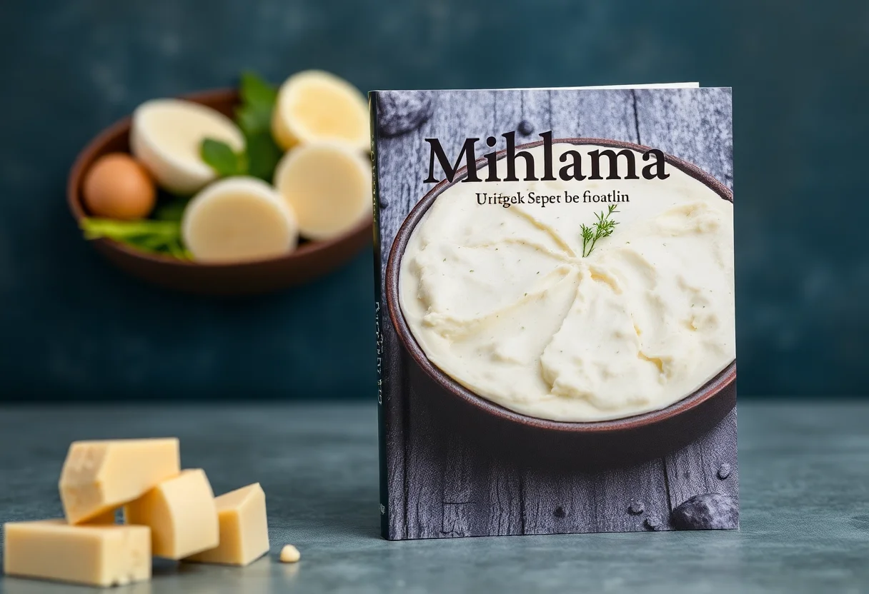 Book cover with an image of mihlama, a traditional Black Sea cheese dish.